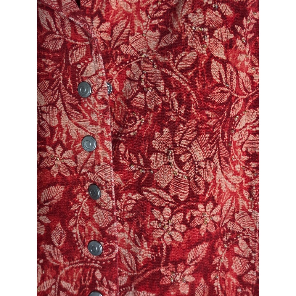 Upcycled Christopher & Banks Rooster Print Boho Chic Novelty XL - Picture 3 of 4